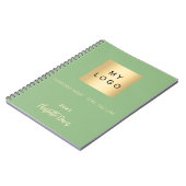 Carnet Logo de société de script de nom de vert sauge (Côté gauche)