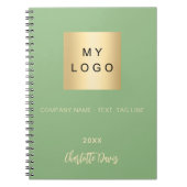 Carnet Logo de société de script de nom de vert sauge (Devant)