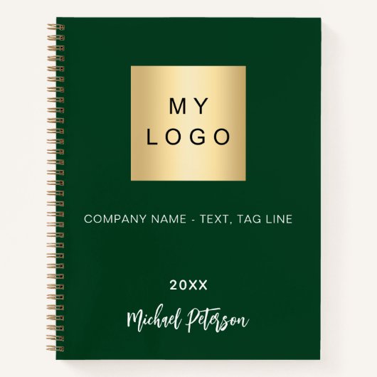 Carnet Logo de société de script de nom vert émeraude (Devant)