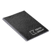 Carnet Logo de société en cuir noir simulé (Côté Droit)