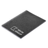 Carnet Logo de société en cuir noir simulé (Côté gauche)