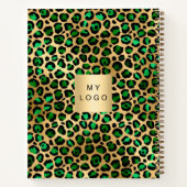 Carnet Logo de société léopard doré vert émeraude (Dos)