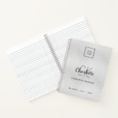 Carnet Logo de société moderne de monogramme d'argent (Intérieur)