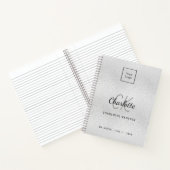 Carnet Logo de société moderne en monogramme argenté (Intérieur)