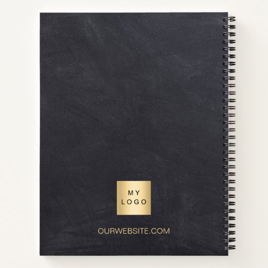 Carnet Logo de société nom gris tableau noir (Dos)