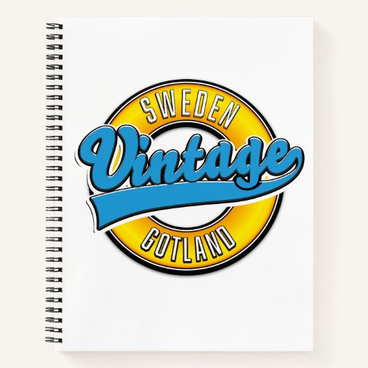 Carnet Logo de style vintage Gotland Suède (Devant)