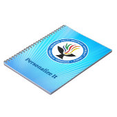 Carnet Logo de TVUC Chalice sur Blue Rays Arrière - plan (Côté gauche)