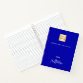 Carnet Logo d'entreprise à monogramme blanc bleu royal (Intérieur)