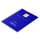 Carnet Logo d'entreprise à monogramme blanc bleu royal (Côté gauche)