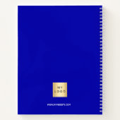 Carnet Logo d'entreprise à monogramme bleu royal (Dos)