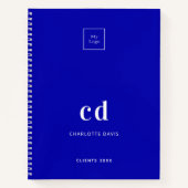 Carnet Logo d'entreprise à monogramme bleu royal (Devant)