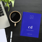 Carnet Logo d'entreprise à monogramme bleu royal