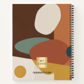 Carnet Logo d'entreprise à motif rétro orange marron (Dos)