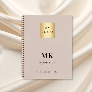 Carnet Logo d'entreprise avec monogramme beige