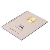 Carnet Logo d'entreprise avec monogramme beige (Côté gauche)