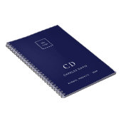 Carnet Logo d'entreprise avec monogramme blanc sur fond b (Côté Droit)