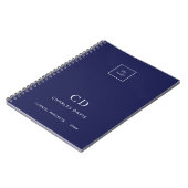 Carnet Logo d'entreprise avec monogramme blanc sur fond b (Côté gauche)