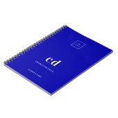 Carnet Logo d'entreprise avec monogramme bleu royal (Côté gauche)