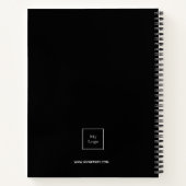 Carnet Logo d'entreprise avec monogramme initial noir et  (Dos)