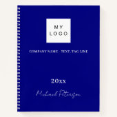Carnet Logo d'entreprise avec nom en bleu marine (Devant)