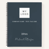 Carnet logo d'entreprise avec nom en écriture grise charb (Devant)