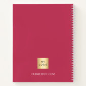 Carnet Logo d'entreprise avec nom en écriture rose magent (Dos)