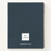 Carnet logo d'entreprise avec nom en gris charbon (Dos)