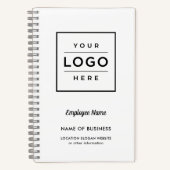 Carnet Logo d'entreprise blanc personnalisé et nom de l'e (Recto)