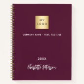 Carnet logo d'entreprise burgonde (Devant)