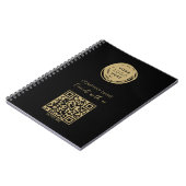 Carnet Logo d'entreprise Code QR Noir Moderne (Côté gauche)