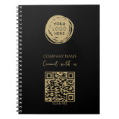Carnet Logo d'entreprise Code QR Noir Moderne (Devant)