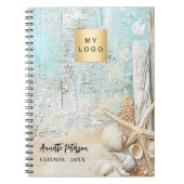 Carnet Logo d'entreprise coquille étoile de mer sable ble (Devant)