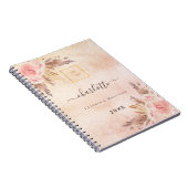 Carnet logo d'entreprise de fleur de rose de pampa doré (Côté Droit)