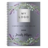 Carnet Logo d'entreprise de fleurs violettes lavande arge (Devant)