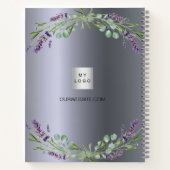 Carnet Logo d'entreprise de fleurs violettes lavande arge (Dos)