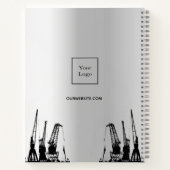 Carnet Logo d'entreprise de grues de construction argenté (Dos)