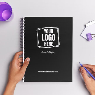 Carnet Logo d'entreprise de marque simple promotion Noir