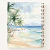 Carnet Logo d'entreprise de palmiers tropicaux de plage (Dos)