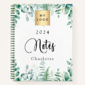 Carnet Logo d'entreprise de verdure d'eucalyptus (Devant)