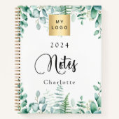 Carnet Logo d'entreprise de verdure d'eucalyptus (Devant)