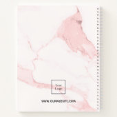 Carnet Logo d'entreprise élégant avec nom en marbre rose (Dos)