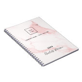 Carnet Logo d'entreprise élégant avec nom en marbre rose  (Côté Droit)