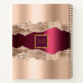 Carnet Logo d'entreprise en marbre doré bordeaux (Dos)