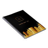 Carnet Logo d'entreprise en or noir Nashville (Côté Droit)