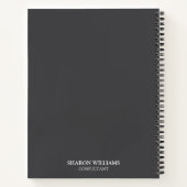 Carnet Logo d'entreprise Gris et Blanc Monogramme initial (Dos)