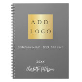 Carnet logo d'entreprise gris nom script (Devant)