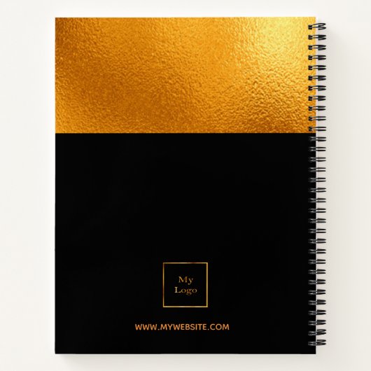 Carnet Logo d'entreprise initiale en or noir (Dos)