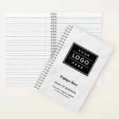 Carnet Logo d'entreprise Marbre blanc personnalisé Nom de (À l'intérieur)