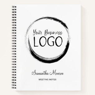 Carnet Logo d'entreprise minimaliste noir et blanc pour u