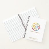Carnet Logo d'entreprise moderne Blanc Or Monogramme init (Intérieur)